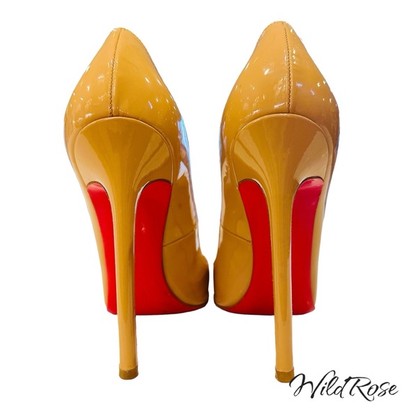 CHRISTIAN LOUBOUTIN NUDE PATENT LEATHER SO KATE POINTY TOE PUMPS SZ 36.5 - Picture 11 of 17